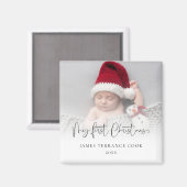 Baby First Christmas Custom Foto Overlay Magnet (Vorderseite/Rückseite)