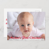 Baby First Christmas Custom Message Feiertagspostkarte (Vorne/Hinten)
