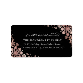 Baby First Christmas Elegante Snowflakes Adresse