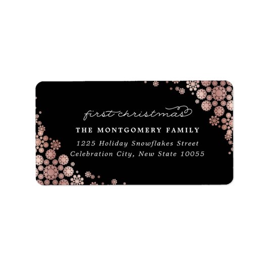 Baby First Christmas Elegante Snowflakes Adresse (Vorne)