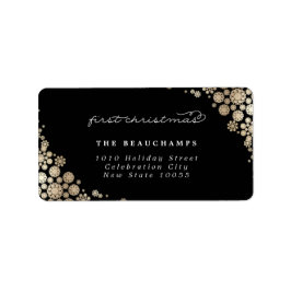 Baby First Christmas Elegante Snowflakes Adresse Adressaufkleber