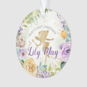 Baby First Christmas Fairy und Blume Ornament (Vorderseite)