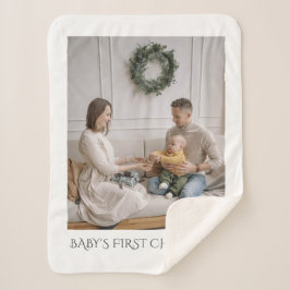 Baby First Christmas Family Foto Sherpadecke