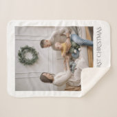 Baby First Christmas Family Foto Sherpadecke (Vorderseite (Horizontal))