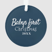 baby, first Christmas| first Christmas Photo Rosa Ornament (Rückseite)