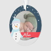baby, first Christmas| first Christmas Photo Rosa Ornament (Vorderseite)