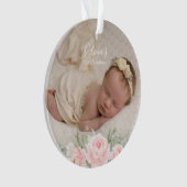 Baby First Christmas floral Ornament (Vorderseite)