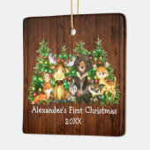 Baby First Christmas Forest Animals Lights Trees Keramikornament (Links)