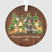 Baby First Christmas Forest Animals Tree Lights Ornament (Rückseite)
