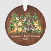 Baby First Christmas Forest Animals Tree Lights Ornament (Vorderseite)