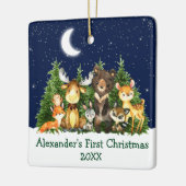 Baby First Christmas Forest Animes - FOTO BACK Keramikornament (Links)