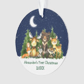 Baby First Christmas Forest Animes - FOTO BACK Ornament (Vorderseite)