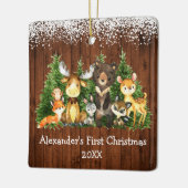 Baby First Christmas Forest Animes Schnee Rustikal Keramikornament (Links)
