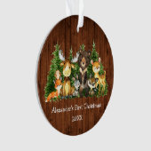Baby First Christmas Forest Tiere Rustikal Ornament (Vorderseite)