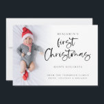Baby First Christmas Foto 2026 Kalender Feiertagskarte<br><div class="desc">Baby First Christmas Foto 2026 Kalender. Verfügbar in digitaler Form und gedruckt. Lieblich zu feiern, das erste Weihnachtsfest Ihres Babys. Ein spielerisches Set-Skript für Erste Weihnachten und die Erholung des Textes ist leicht zu personalisieren. Ersetzen Sie das Beispiel-Foto durch das eigene. Ein Gradientenüberlagerungsschicht befindet sich oben auf Ihrem Foto, sodass...</div>