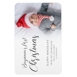 Baby First Christmas Foto Calligraphy Custom Magn Magnet