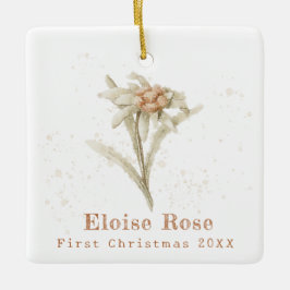 Baby First Christmas Foto Edelweiss Keramikornament