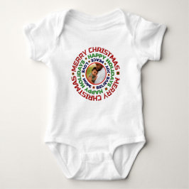 Baby First Christmas Foto Feiertag personalisieren Baby Strampler