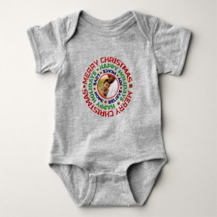 Baby First Christmas Foto Feiertag personalisieren Strampler