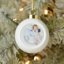 Baby First Christmas Foto gebogene Typografie