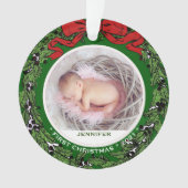 Baby First Christmas Foto Heiligenkranz Ornament (Vorderseite)
