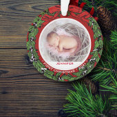 Baby First Christmas Foto Heiligenkranz Ornament