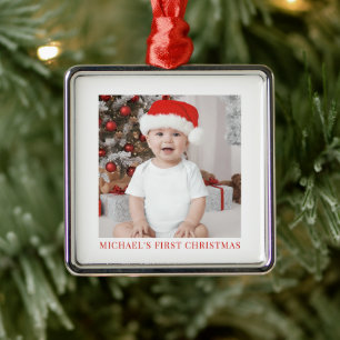 Baby First Christmas Foto Keepake Ornament Aus Metall