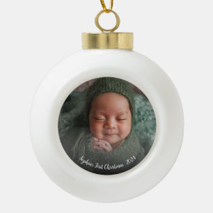 Baby First Christmas Foto Keramik Kugel-Ornament