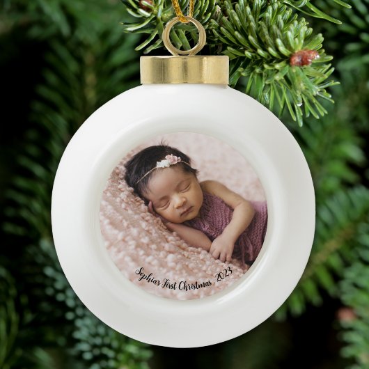Baby First Christmas Foto Keramik Kugel-Ornament