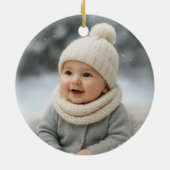 Baby First Christmas Foto Keramik Ornament (Hinten)