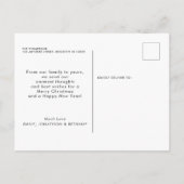 Baby First Christmas Foto Minimalistisch Urlaub Postkarte (Rückseite)