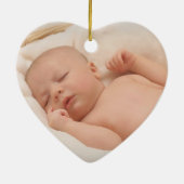 Baby First Christmas Foto Modernes Script Ornament (Hinten)