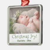 Baby First Christmas Foto Ornament Aus Metall (Links)