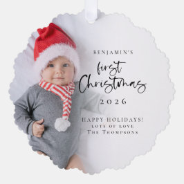 Baby First Christmas Foto Overlay 2026 Kalender Ornament Karte