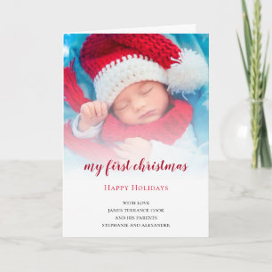 Baby First Christmas Foto Overlay Feiertagskarte