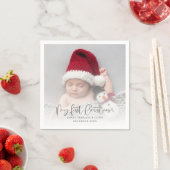 Baby First Christmas Foto Overlay & Quote Serviette (Beispiel)