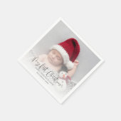 Baby First Christmas Foto Overlay & Quote Serviette (Ecke)