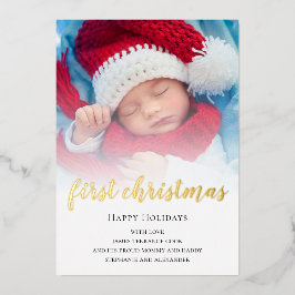 Baby First Christmas Foto Overlay Real Folien Feiertagskarte