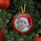 Baby First Christmas Foto Red 2 Seite Keramik Ornament