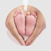 Baby First Christmas Foto Snowflakes Ornament (Rückseite)