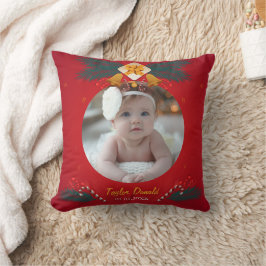 Baby First Christmas Foto und Name Kissen