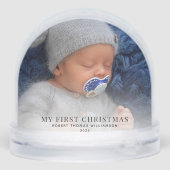 Baby First Christmas Fotos Custom Schneekugeln (Rückseite)