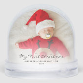Baby First Christmas Fotos Custom Schneekugeln (Rückseite)