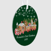 Baby First Christmas Gingerbrot Train Lights Ornament (Vorderseite)