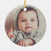 Baby First Christmas Individuelle Name Cat Kitty F Keramik Ornament (Hinten)