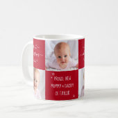 Baby First Christmas Junge Mutter Vater 2 Foto Cus Kaffeetasse (Vorderseite Links)