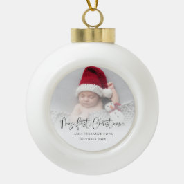 Baby First Christmas Keepake Foto Overlay Keramik Kugel-Ornament