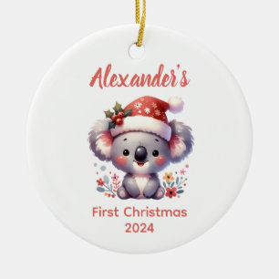 Baby First Christmas Koala Bear Animal Keramik Ornament