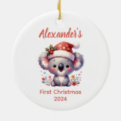 Baby First Christmas Koala Bear Animal Keramik Ornament (Hinten)
