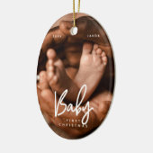 Baby First Christmas Modernes elegantes Foto Keramik Ornament (Links)